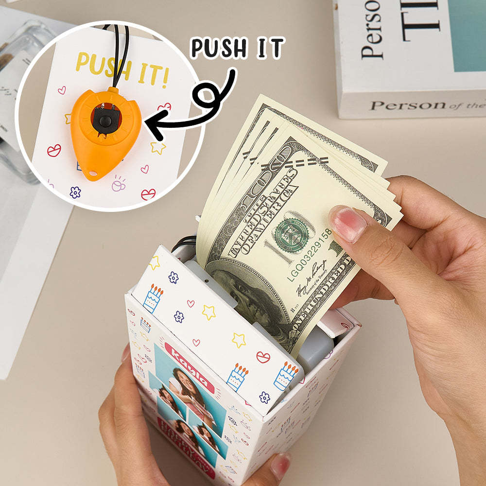 Personalized Birthday Money Box Surprise Pop Up Cash Box Unique Gift for Birthday - soufeelmy