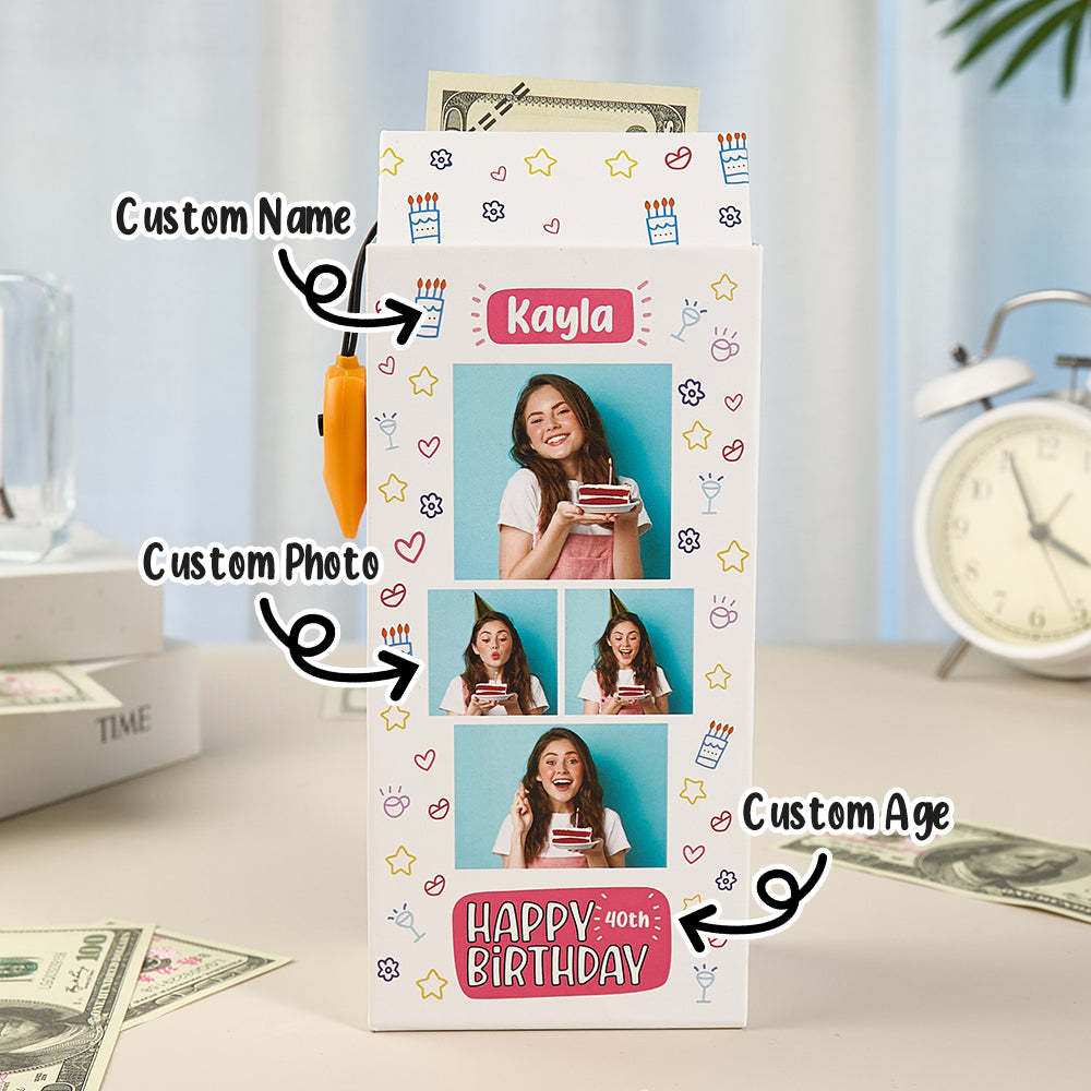 Personalized Birthday Money Box Surprise Pop Up Cash Box Unique Gift for Birthday - soufeelmy