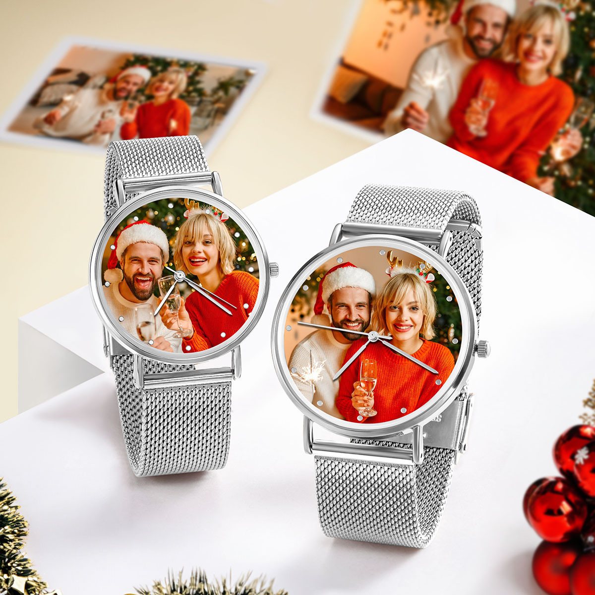 Soufeel Engraved Woman Photo Watches With Alloy Strap Christmas Gift For Family - soufeelmy
