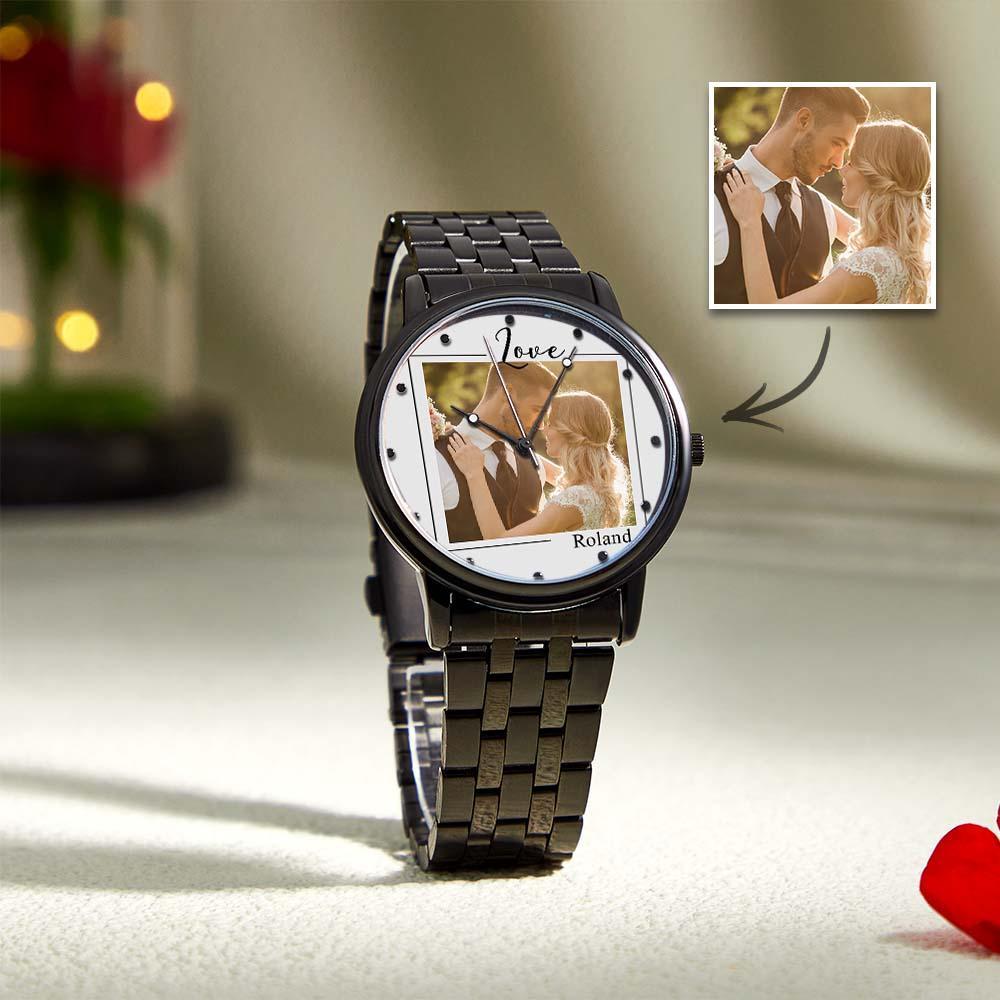 Custom Photo Watch for Men Personalized Engraved Picture Watch for Husband Valentine's Day - soufeelmy