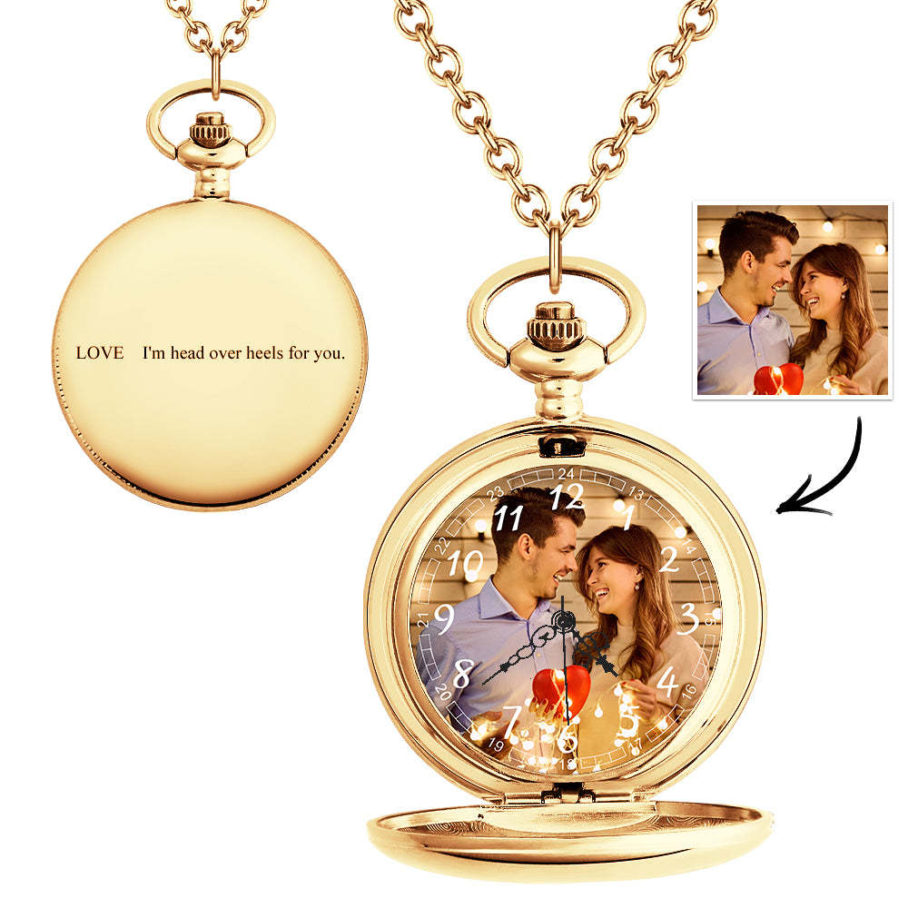 Custom Photo Pocket Watch Personalised Engravable Pocket Watchs Gift - soufeelmy