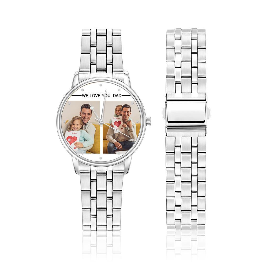 Custom Engraved Photo Watch Personalized Engraved Picture Watch Father's Day Gifts For Dad - soufeelmy