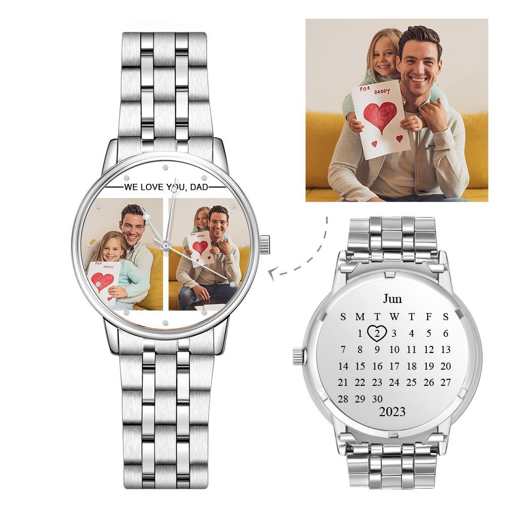 Custom Engraved Photo Watch Personalized Engraved Picture Watch Father's Day Gifts For Dad - soufeelmy