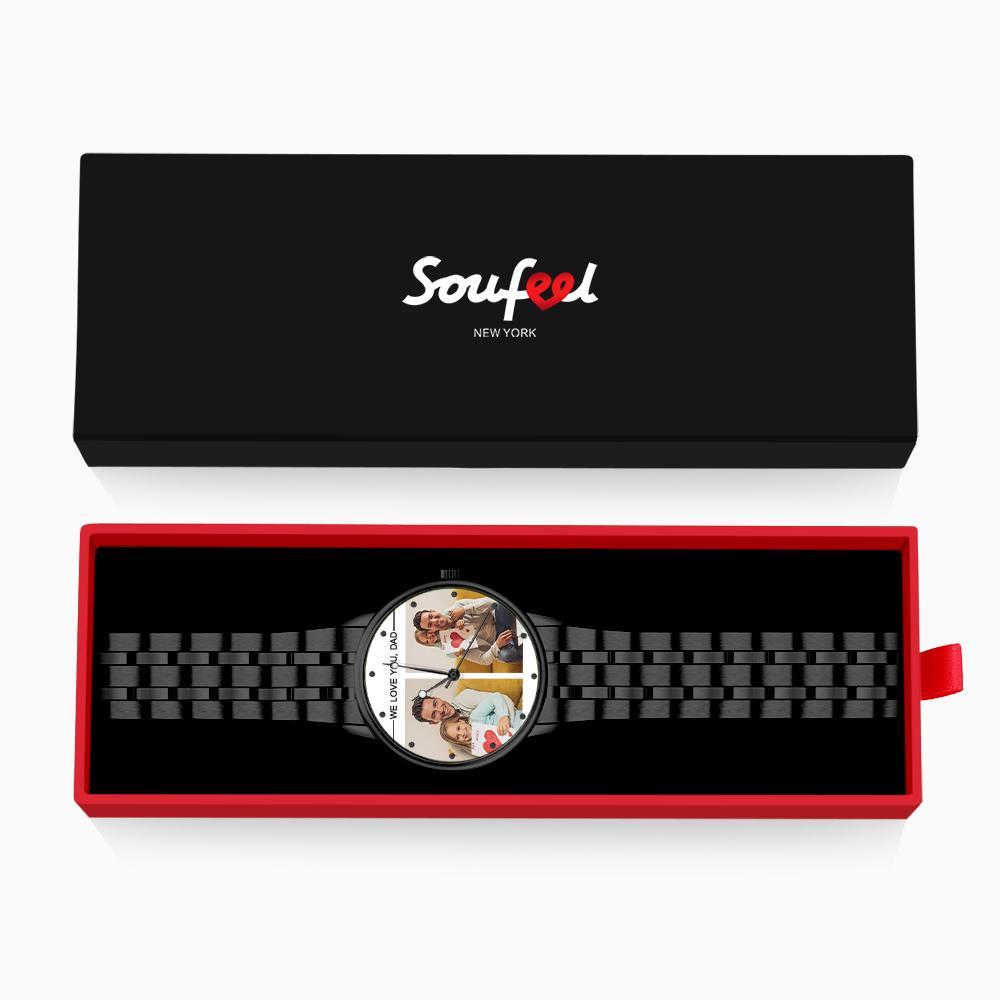 Custom Engraved Photo Watch Personalized Engraved Picture Watch Father's Day Gifts For Dad - soufeelmy