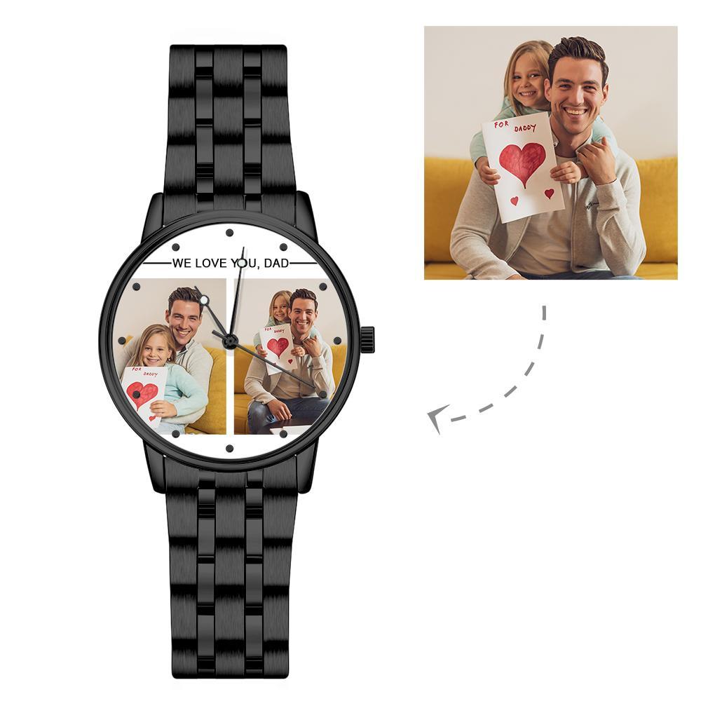 Custom Engraved Photo Watch Personalized Engraved Picture Watch Father's Day Gifts For Dad - soufeelmy