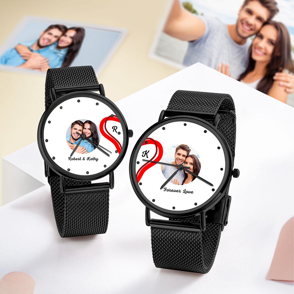 Splicing Red Heart Photo Watch Romantic Valentine's Day Gifts For Couples - soufeelmy