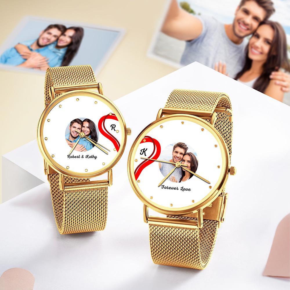 Splicing Red Heart Photo Watch Romantic Valentine's Day Gifts For Couples - soufeelmy