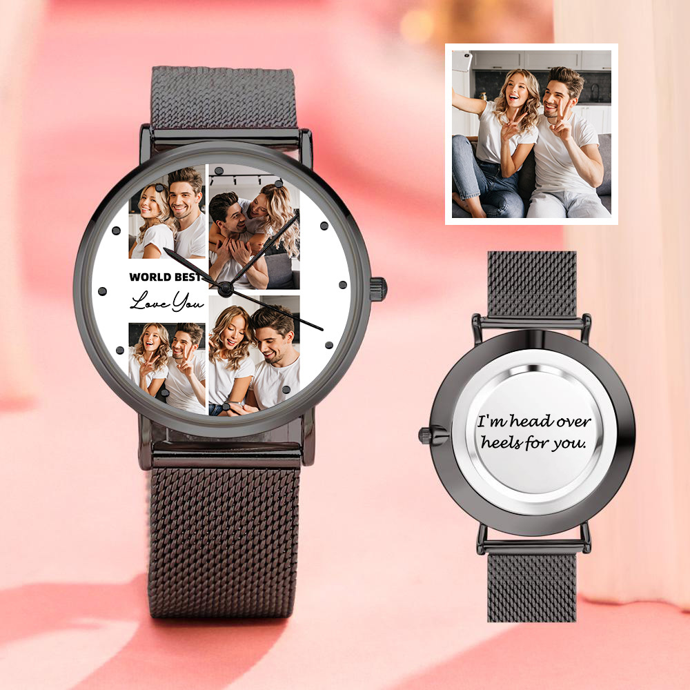 Personalized Engraved Photo Watches With Alloy Strap Valentine's Day Gift For Him - soufeelmy