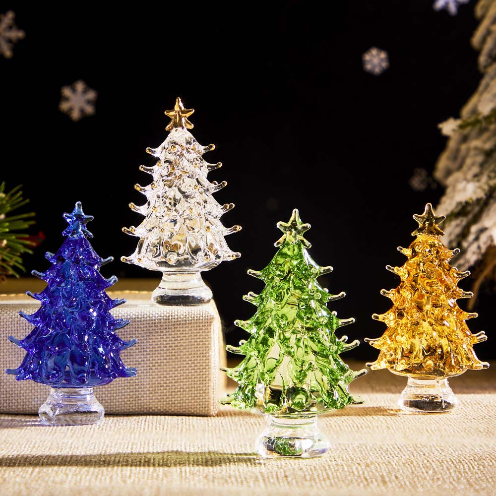 Transparent Crystal Mini Christmas Tree Desktop Ornaments Christmas Gifts - soufeelmy