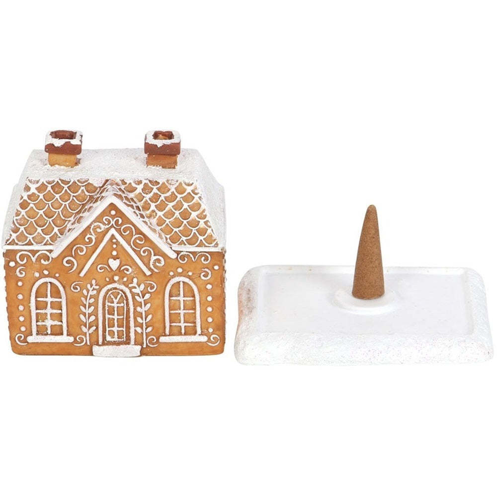 Snowy Winter Incense Cone Burner Gingerbread House Log Cabin Incense Cone Burner Home Decoration - soufeelmy