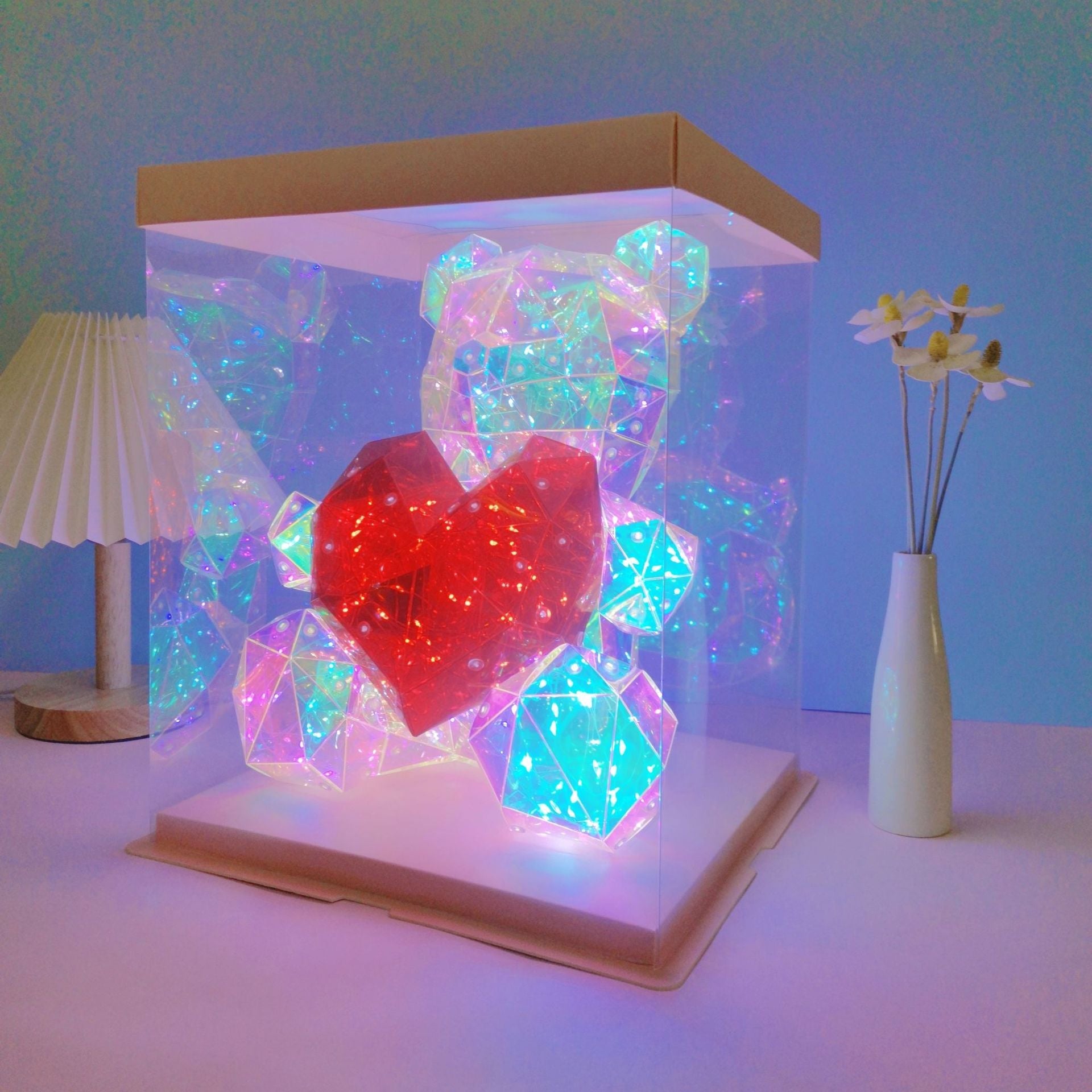 11.81 in (30cm) Galaxy LED Bear Gift Box - soufeelmy