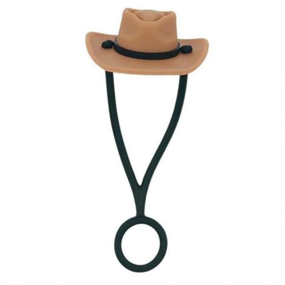 Brown Hat Silicone Straw Protective Cover - soufeelmy