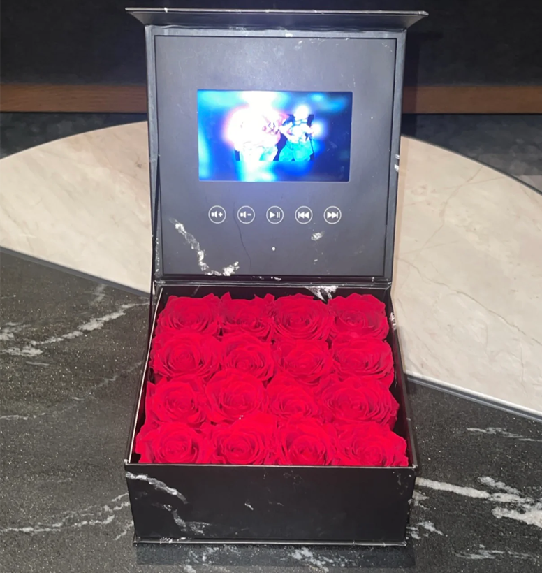 Video Rose Box 7-inch Screen Can Upload Video Yourself Gift For Loved One Valentine's Day Gifts