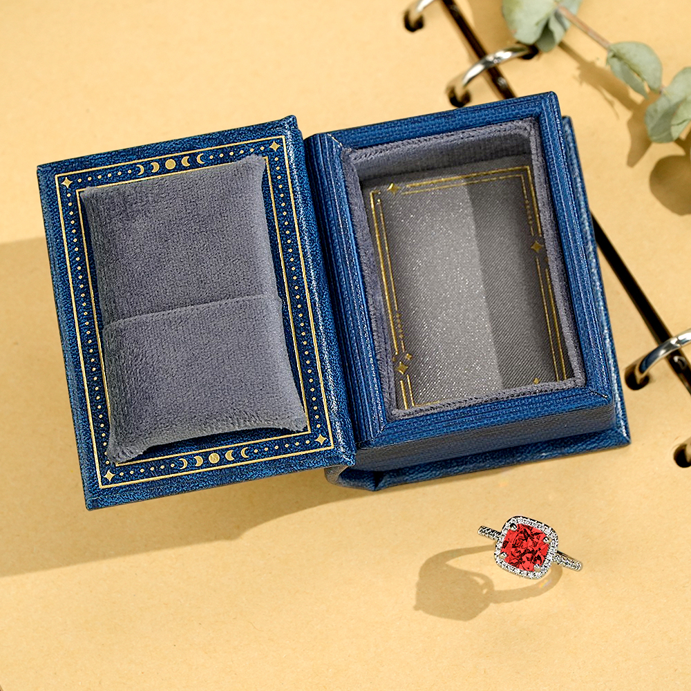 Vintage Book Shape Box with Adjustable Ring Multicolor Valentine's Day Gift For Her Book Ring Box - soufeelmy