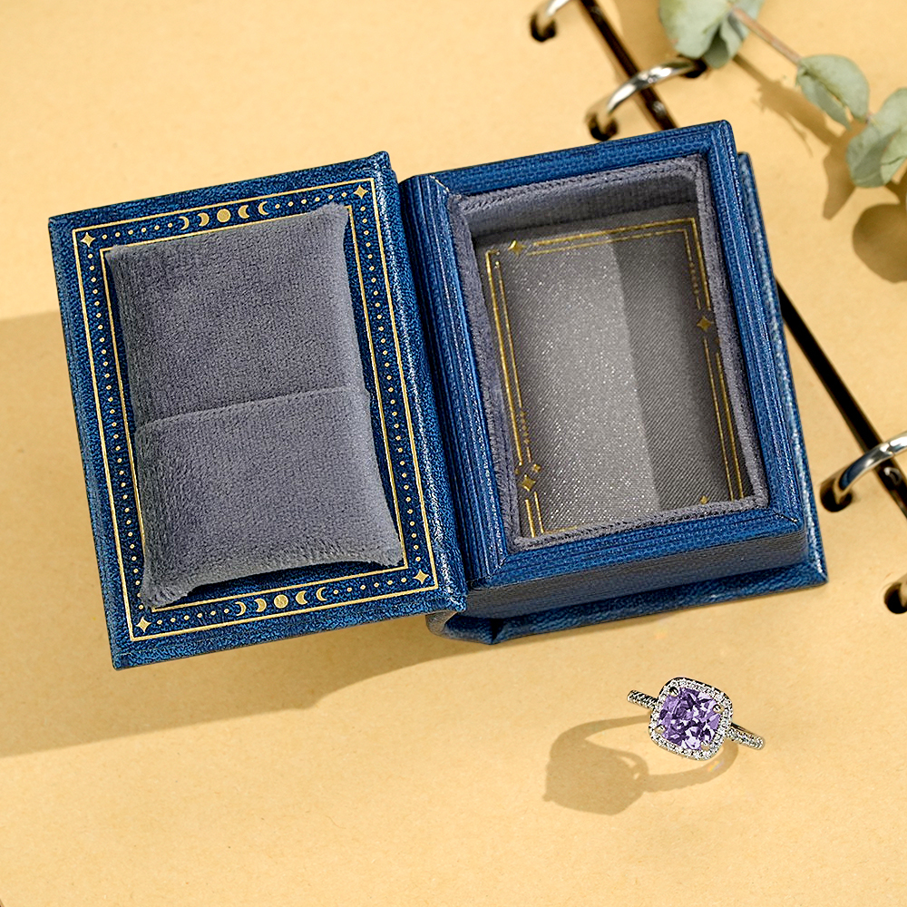 Vintage Book Shape Box with Adjustable Ring Multicolor Valentine's Day Gift For Her Book Ring Box - soufeelmy