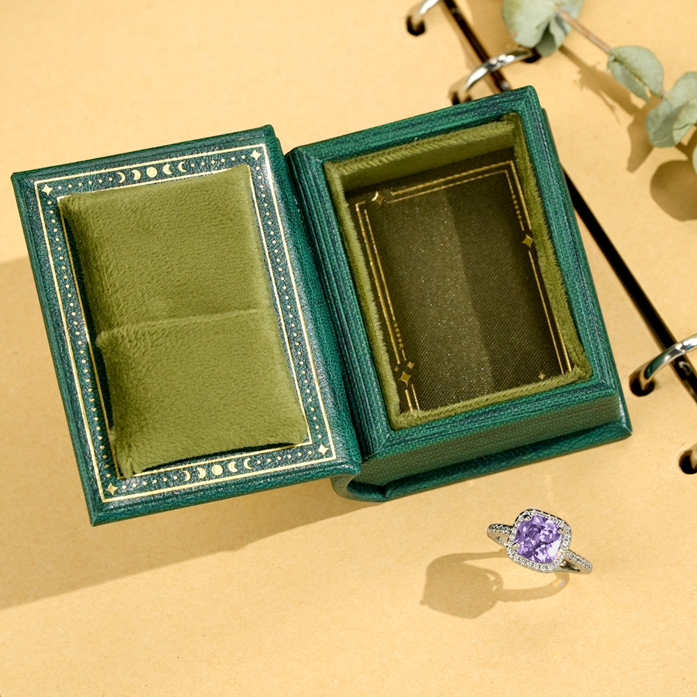Vintage Book Shape Box with Adjustable Ring Multicolor Valentine's Day Gift For Her Book Ring Box - soufeelmy