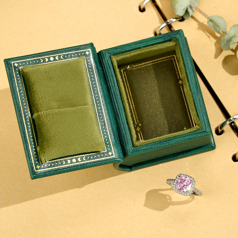 Vintage Book Shape Box with Adjustable Ring Multicolor Valentine's Day Gift For Her Book Ring Box - soufeelmy