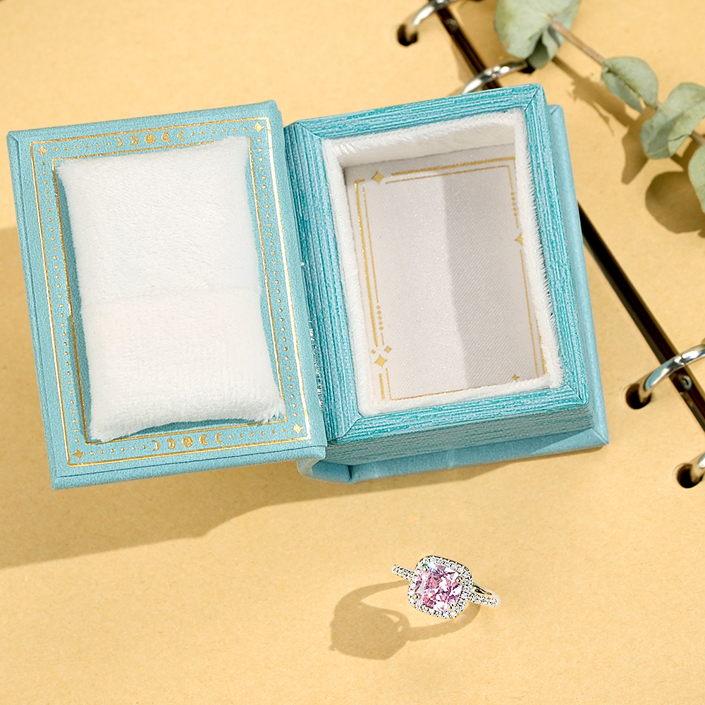 Vintage Book Shape Box with Adjustable Ring Multicolor Valentine's Day Gift For Her Book Ring Box - soufeelmy