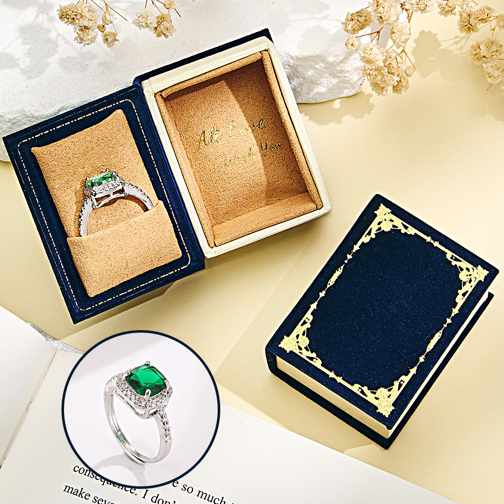 Book Shape Box with Adjustable Ring Multicolor Valentine's Day Gift For Lover For Her - soufeelmy