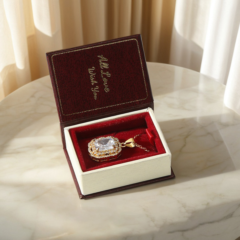 Book Shape Jewelry Box Ring Box Necklace Box Multicolor Gift Box Gift For Lover For Her (Box Only No Jewelry Included) - soufeelmy