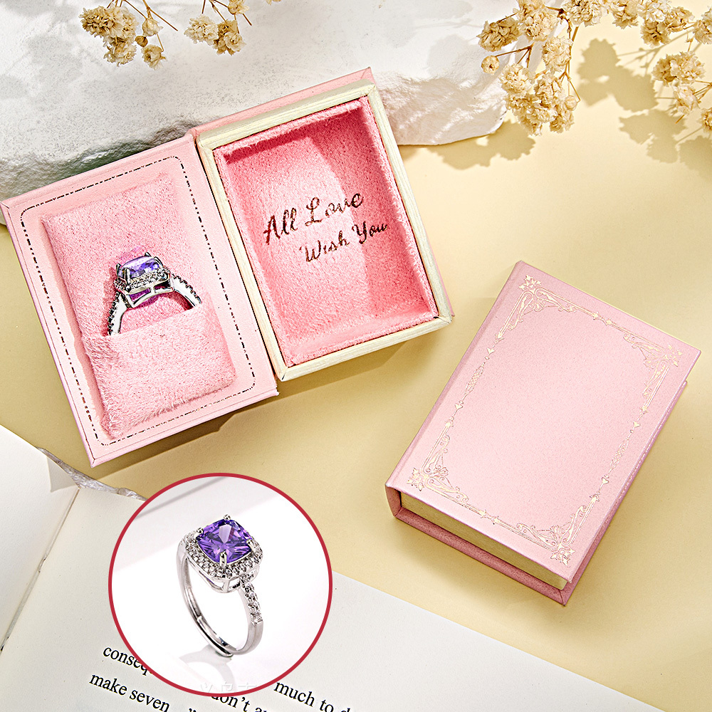 Book Shape Box with Adjustable Ring Multicolor Valentine's Day Gift For Lover For Her - soufeelmy
