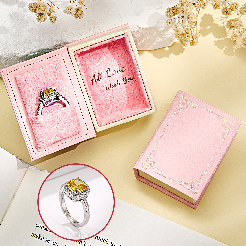 Book Shape Box with Adjustable Ring Multicolor Valentine's Day Gift For Lover For Her - soufeelmy