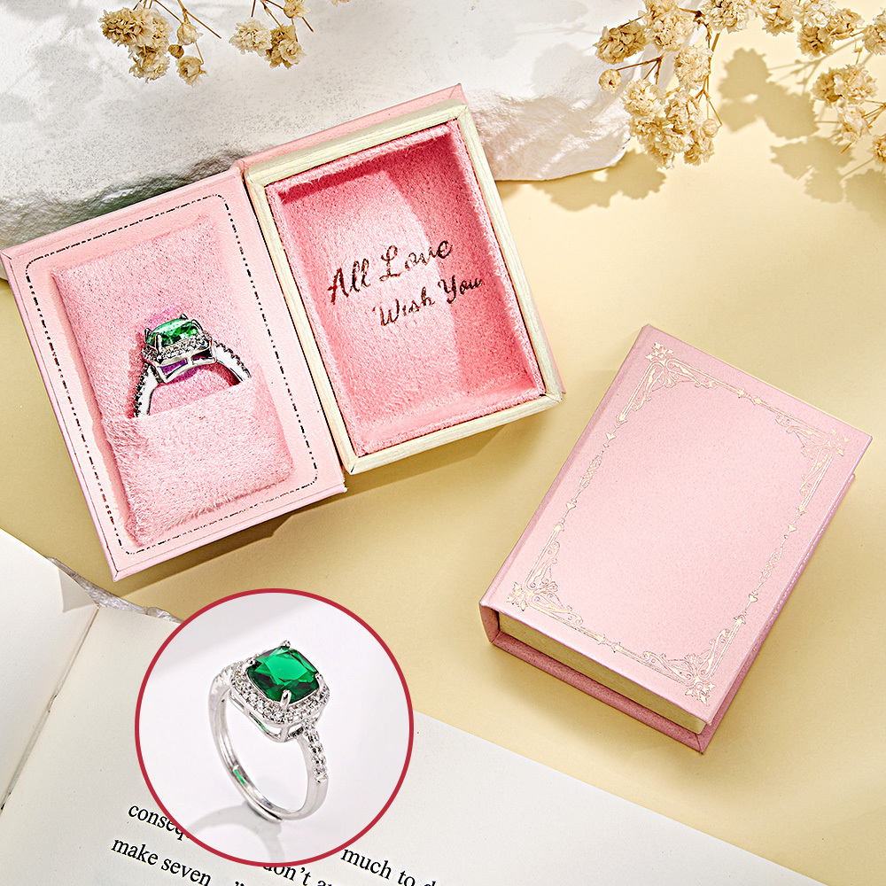 Book Shape Box with Adjustable Ring Multicolor Valentine's Day Gift For Lover For Her - soufeelmy