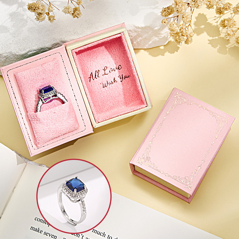 Book Shape Box with Adjustable Ring Multicolor Valentine's Day Gift For Lover For Her - soufeelmy