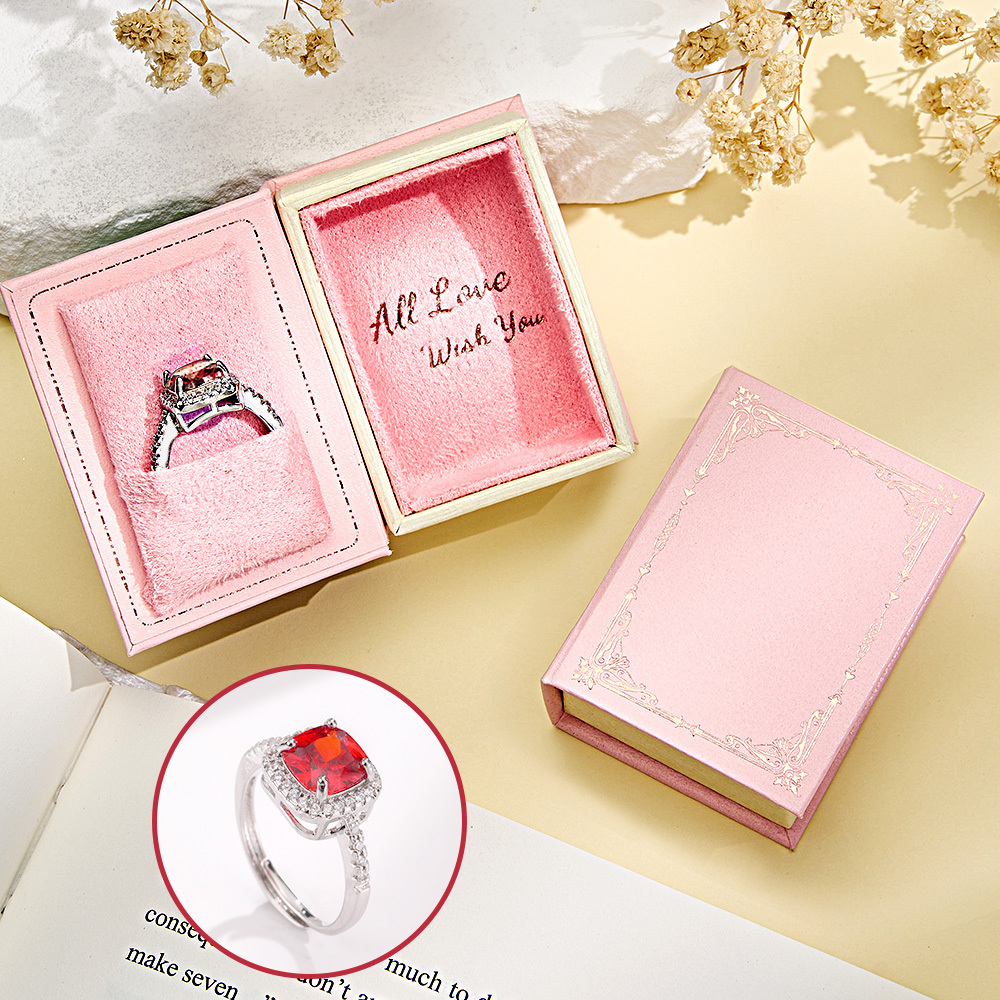 Book Shape Box with Adjustable Ring Multicolor Valentine's Day Gift For Lover For Her - soufeelmy