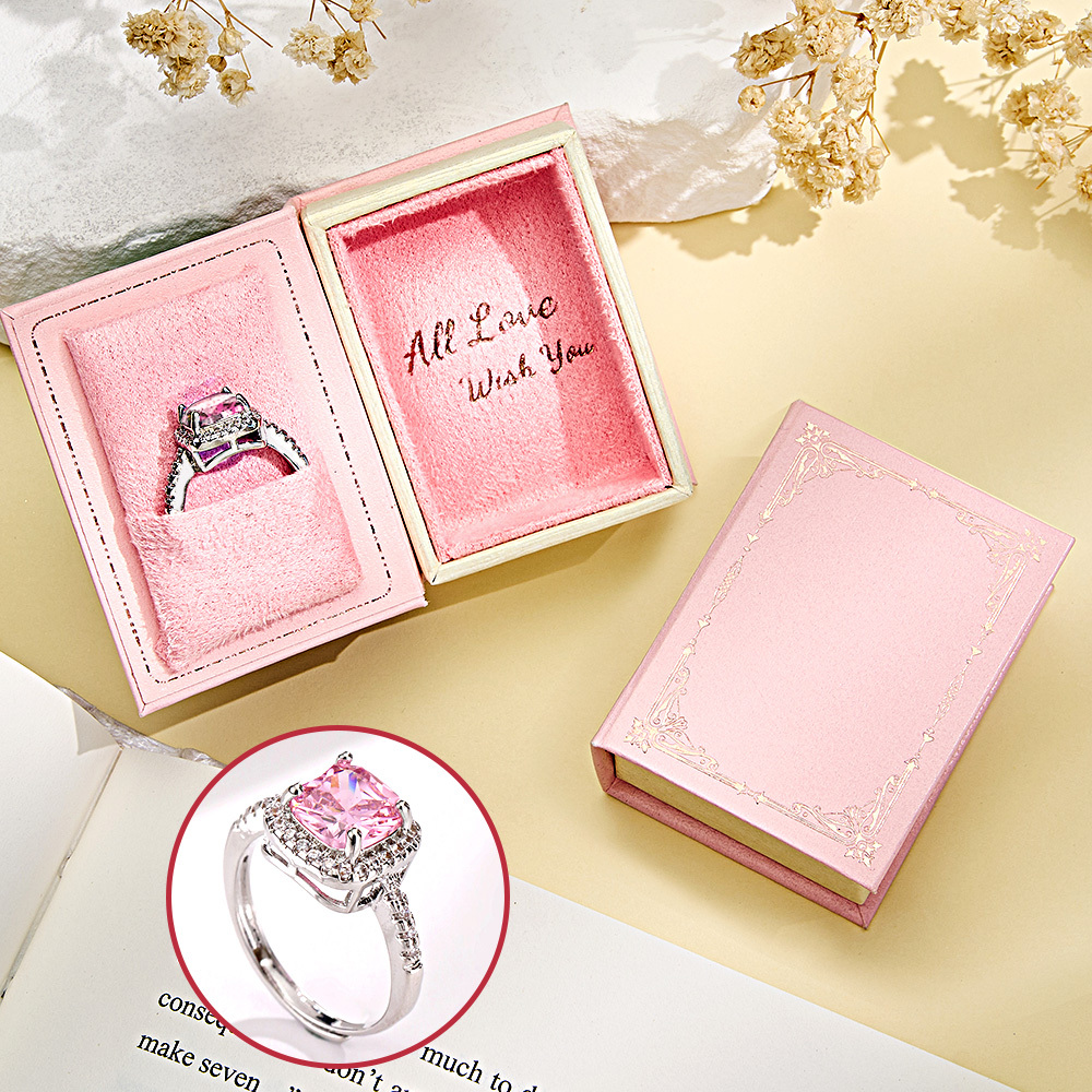 Book Shape Box with Adjustable Ring Multicolor Valentine's Day Gift For Lover For Her - soufeelmy
