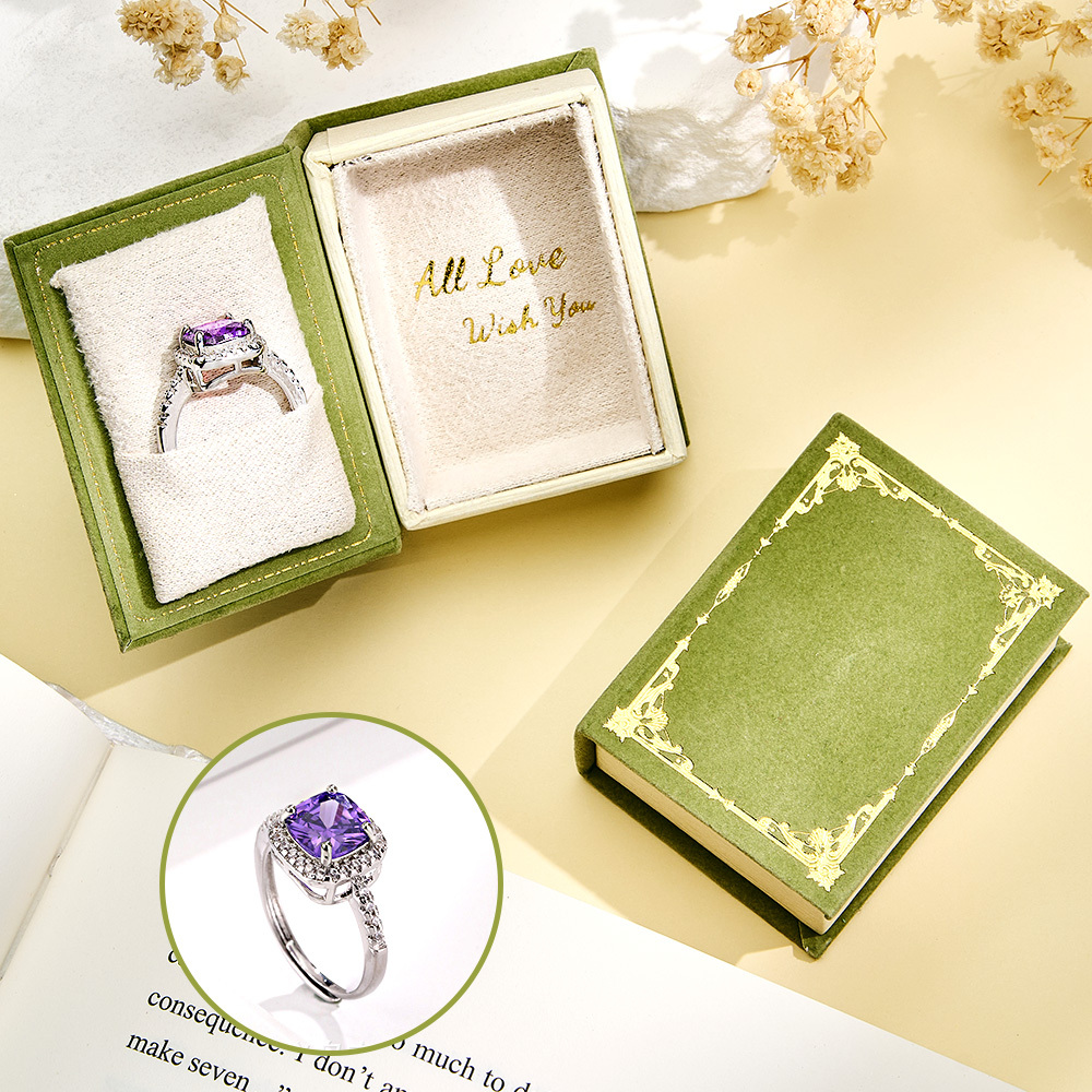 Book Shape Box with Adjustable Ring Multicolor Valentine's Day Gift For Lover For Her - soufeelmy