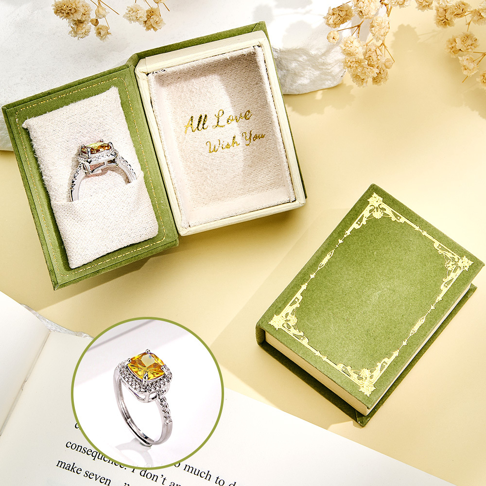 Book Shape Box with Adjustable Ring Multicolor Valentine's Day Gift For Lover For Her - soufeelmy