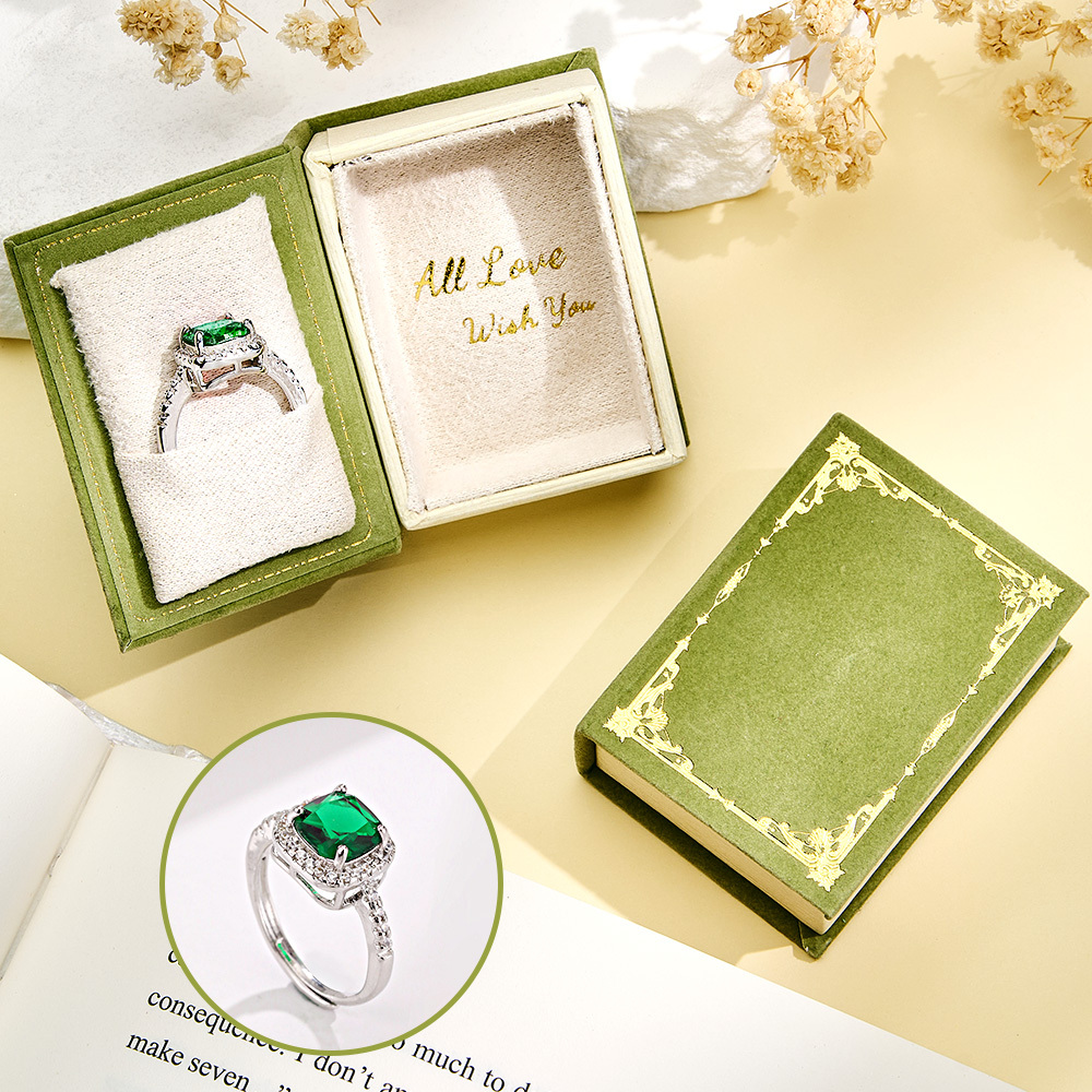 Book Shape Box with Adjustable Ring Multicolor Valentine's Day Gift For Lover For Her - soufeelmy