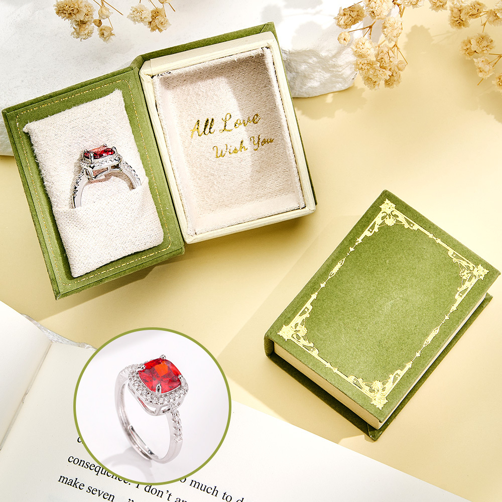 Book Shape Box with Adjustable Ring Multicolor Valentine's Day Gift For Lover For Her - soufeelmy