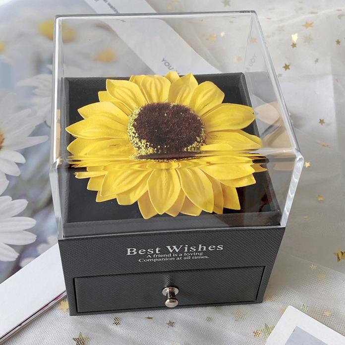 1set Artificial Sunflower Gift Box Sunflower Gift Box And Necklace Gift Box - soufeelmy