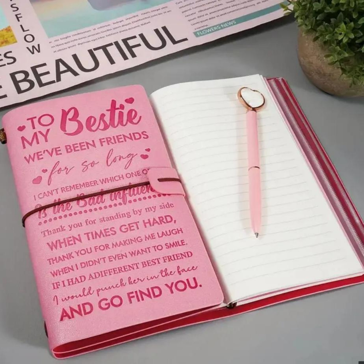 Pink Notebook With 136 Pages For Writing Card Slots And Storage Bags Free Matching Pages Gifts For Mothers Gifts For Girls - soufeelmy