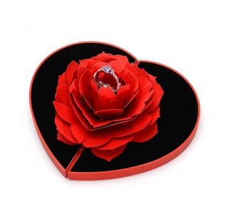 Engagement Ring Box Ring Rose Box Surprise Jewelry Storage Holder for Woman as Proposal Engagement Wedding Ring Jewelry Gift Case in Valentine's Day  (Box Only, Ring Not Included) - soufeelmy