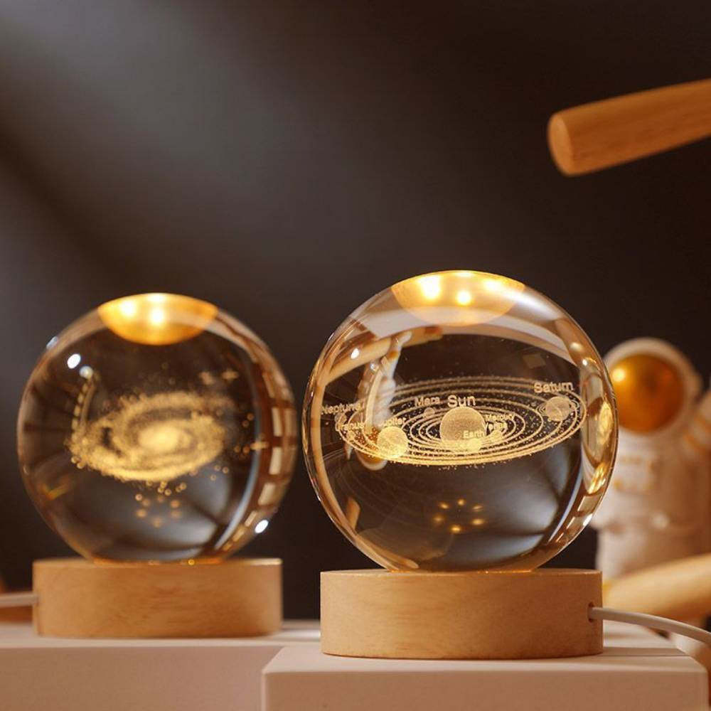 Cosmic Galaxy Crystal Night Light Moon Crystal Ball Glass Globe Unique Home Decor Gifts - soufeelmy
