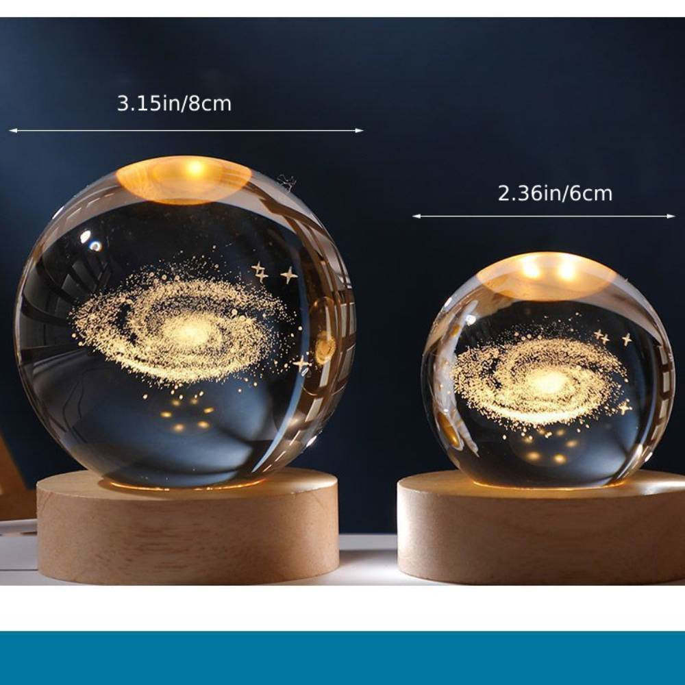 Cosmic Galaxy Crystal Night Light Moon Crystal Ball Glass Globe Unique Home Decor Gifts - soufeelmy
