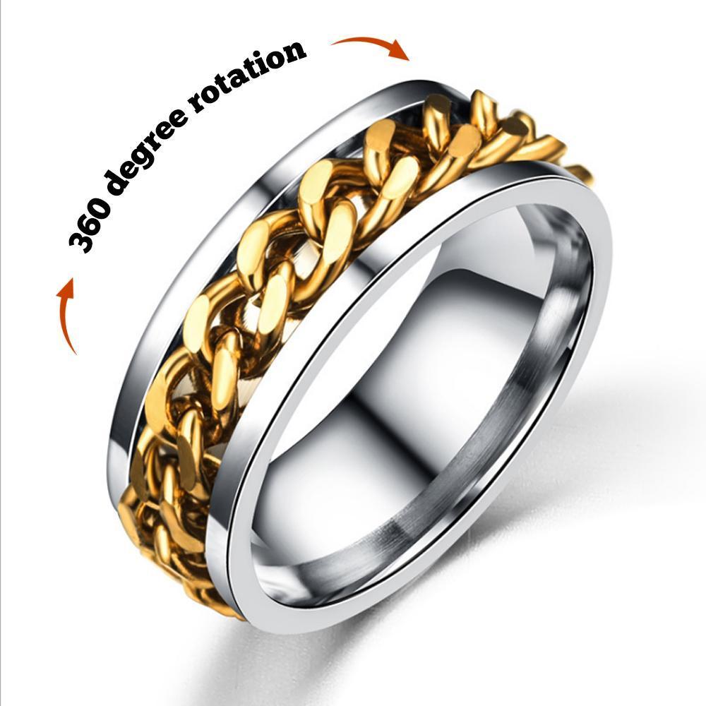 Anxiety Ring Rotating Ring Punk Rock Bands Male Boys Jewelry Gifts For Him - soufeelmy