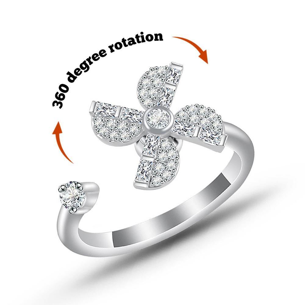 Women's Anxiety Ring Rotating Opening Ring Adjustable Rings Anniversary Birthday Gifts - soufeelmy