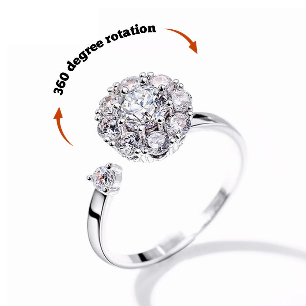 Women's Anxiety Ring Rotating Opening Ring Adjustable Rings Anniversary Birthday Gifts - soufeelmy