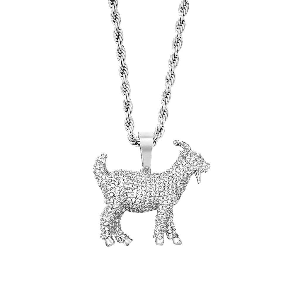 Hip Hop Necklace Trendy Ziron Goat Iced Out Necklace Jewelry Gifts For Men - soufeelmy