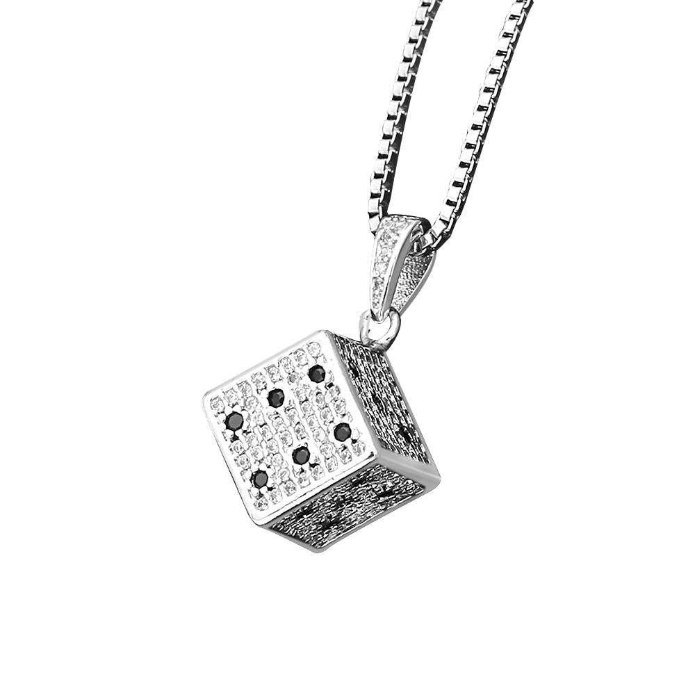 Hip Hop Necklace Fashionable Dice Zircon Necklace Jewelry Gifts For Men - soufeelmy