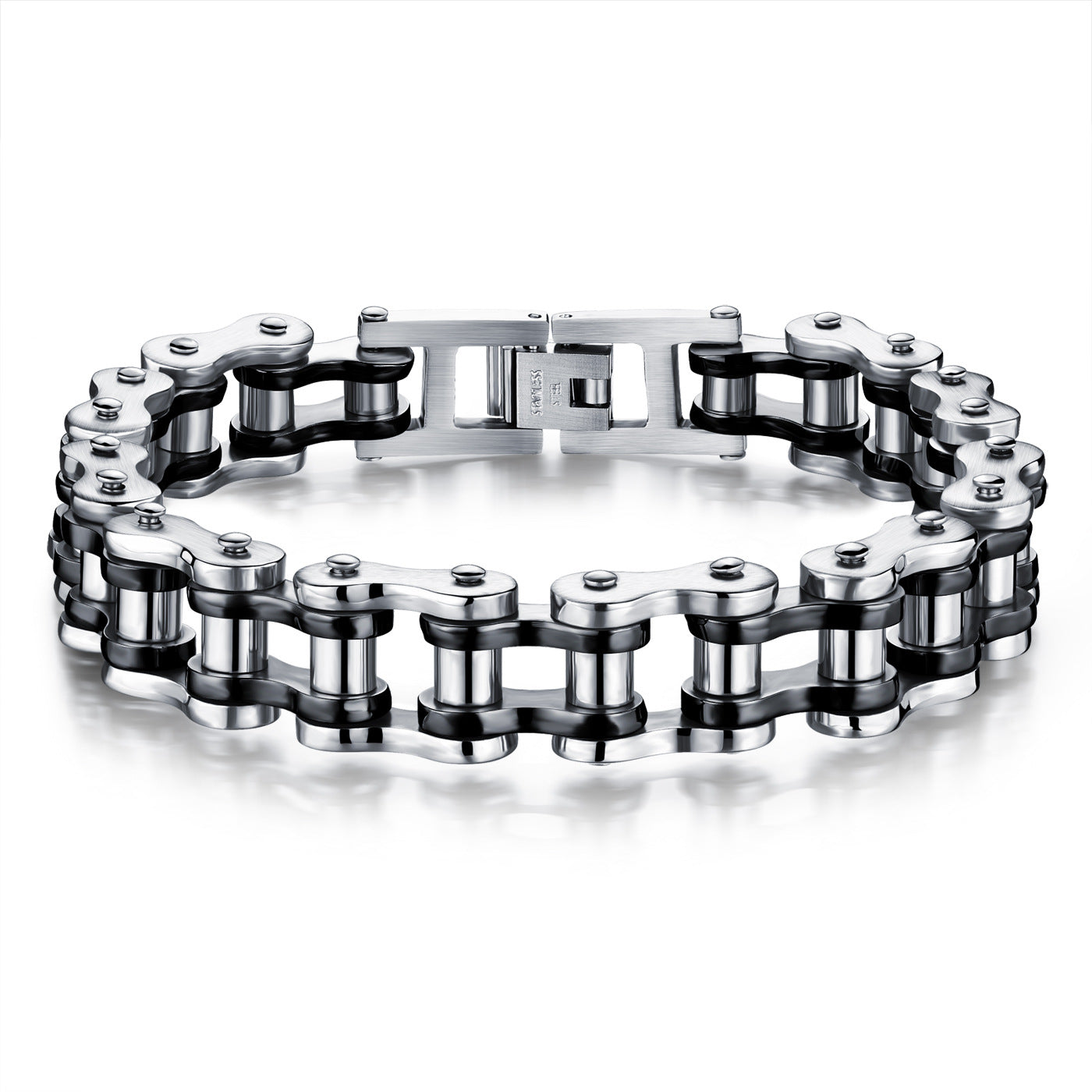 Fashion Motorcycle Chain Hip Hop Bicycle Bracelet Black Silver Gifts for Men - soufeelmy