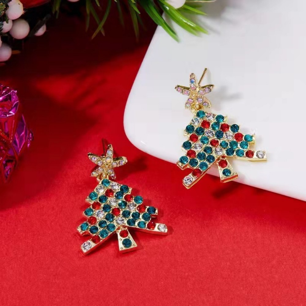 Christmas Tree Earrings Christmas Jewelry Studs Various Styles Gifts For Her Christmas Gifts - soufeelmy