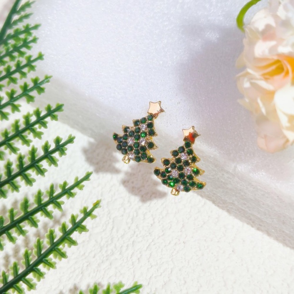 Christmas Tree Earrings Christmas Jewelry Studs Various Styles Gifts For Her Christmas Gifts - soufeelmy