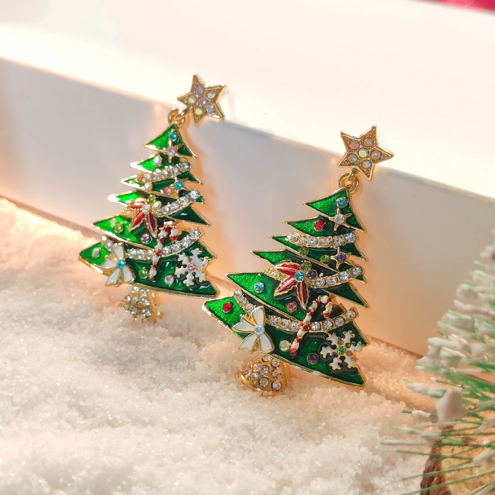 Christmas Tree Earrings Christmas Jewelry Studs Various Styles Gifts For Her Christmas Gifts - soufeelmy