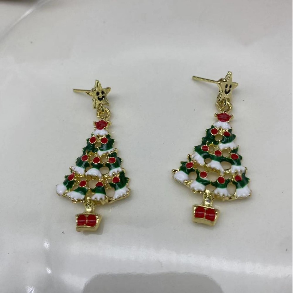 Christmas Tree Earrings Christmas Jewelry Studs Various Styles Gifts For Her Christmas Gifts - soufeelmy
