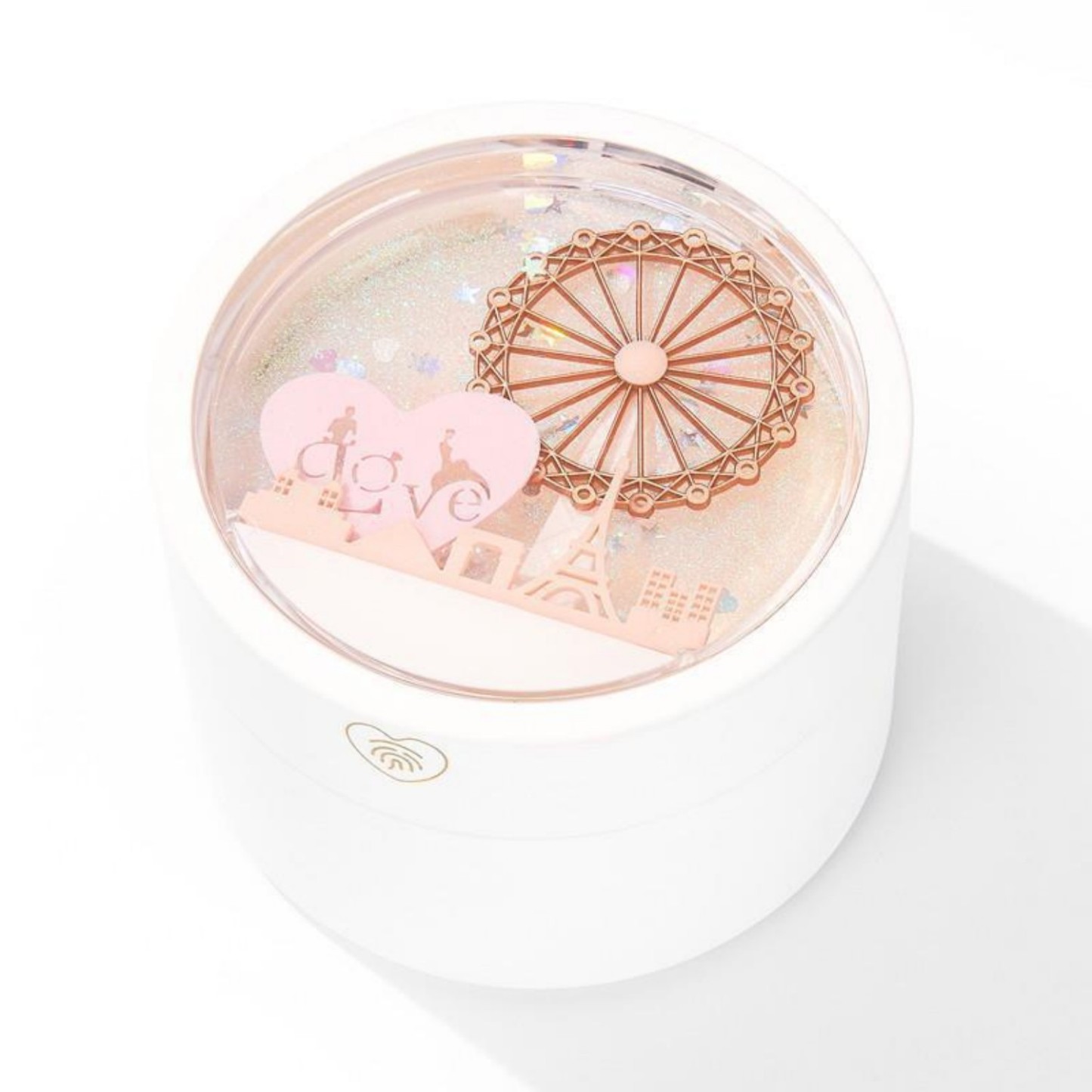 Necklace Pendant Box Jewelry Box Gift Boxes Single Neckline Box Pendant Wheel Round Jewelry Gift Case LED Light Clamshell Small for Proposal White & Pink - soufeelmy